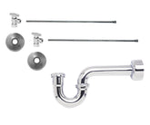Lavatory Supply Kit - Brass Oval Handle with 1/4 Turn Ball Valve (MT403-NL) - Angle, P-Trap 1-1/2"